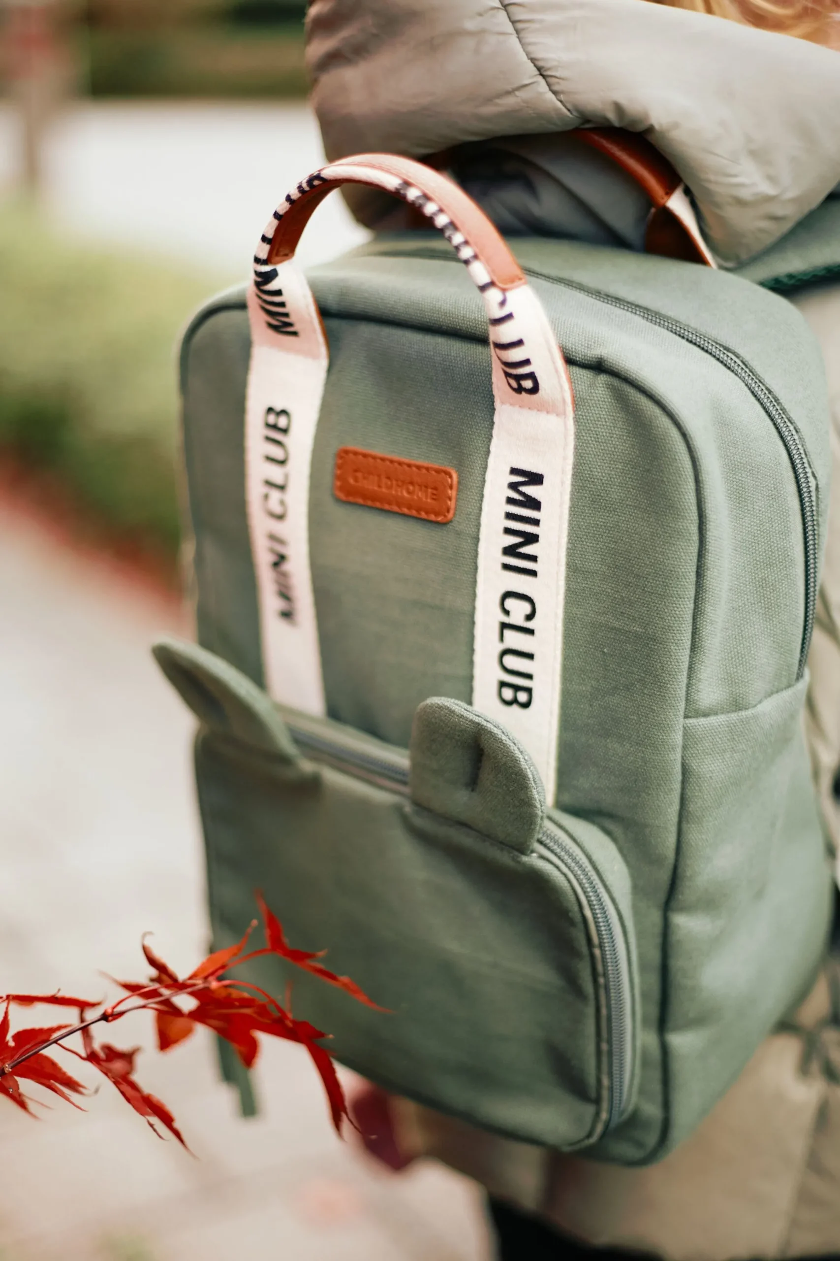 Childhome Kids Bags|Kids Bags-Mini Club Sac a dos Enfant - Signature - Canvas - Vert