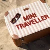Childhome Kids Bags|Kids Bags-Mini Traveller Kids Suitcase - Rayures - Nude/Terracotta
