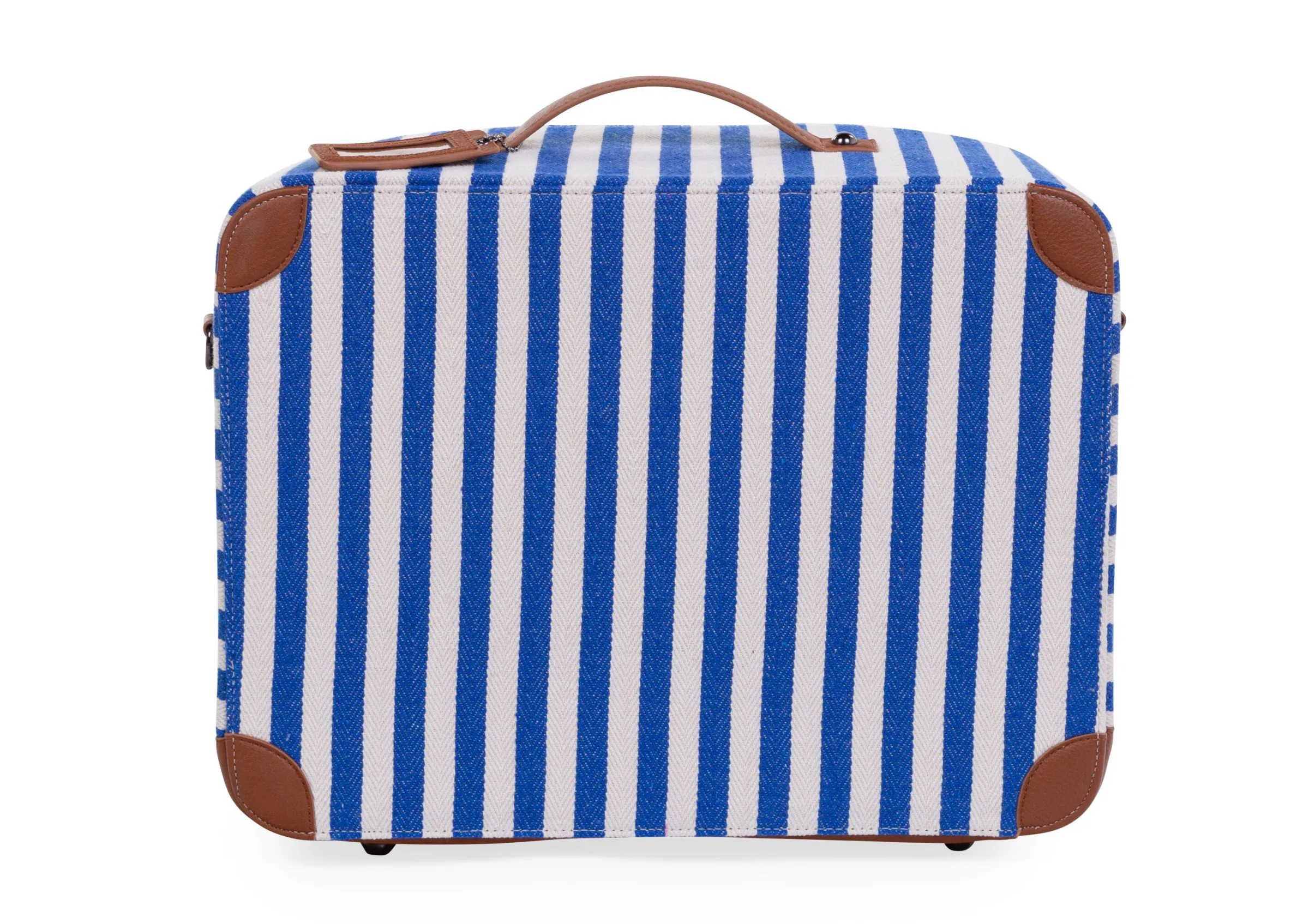 Childhome Kids Bags|Kids Bags-Mini Traveller Kids Suitcase - Rayures - Bleu Electrique /Bl