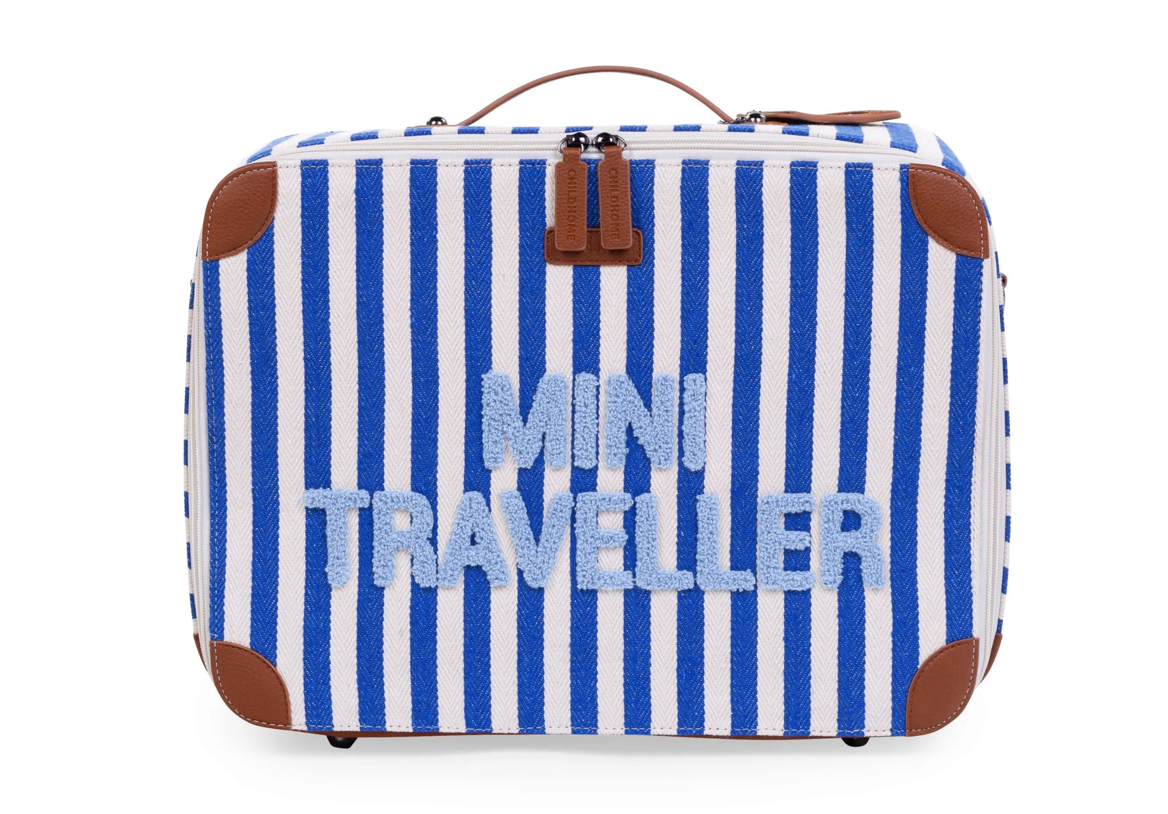Childhome Kids Bags|Kids Bags-Mini Traveller Kids Suitcase - Rayures - Bleu Electrique /Bl