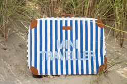 Childhome Kids Bags|Kids Bags-Mini Traveller Kids Suitcase - Rayures - Bleu Electrique /Bl