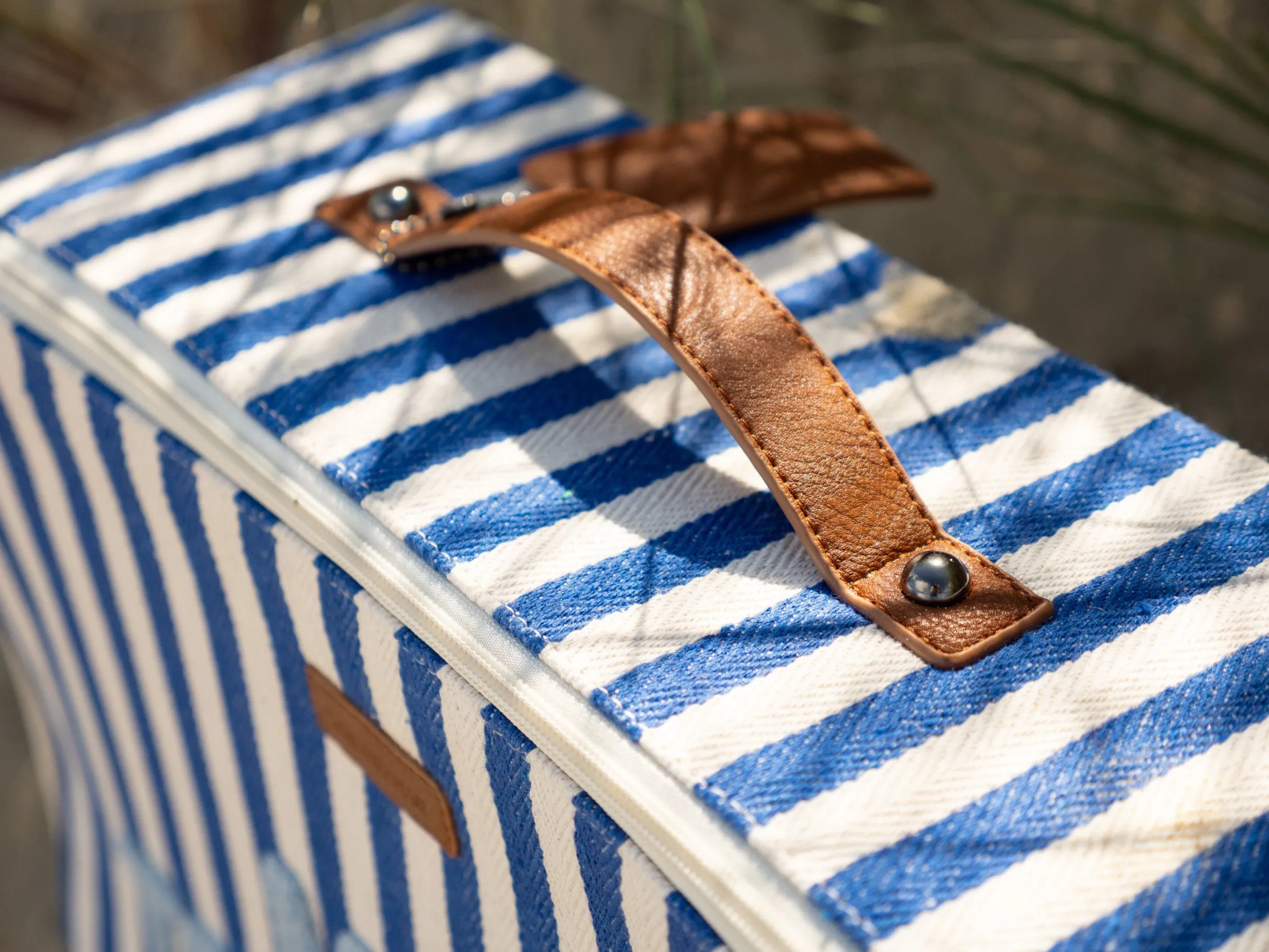 Childhome Kids Bags|Kids Bags-Mini Traveller Kids Suitcase - Rayures - Bleu Electrique /Bl