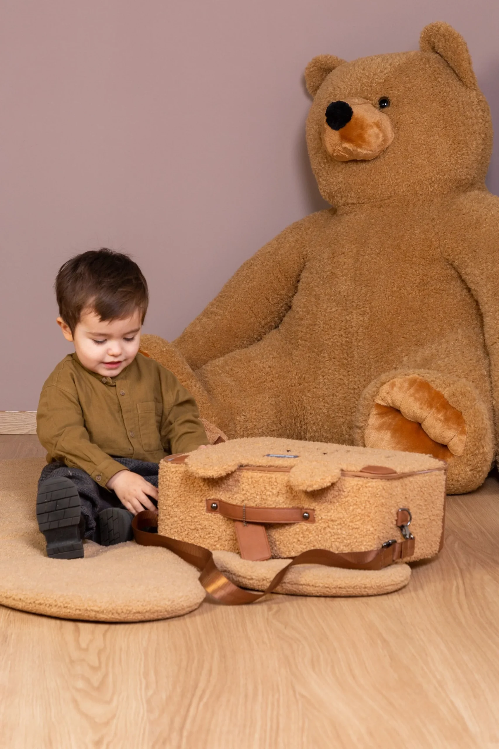 Childhome Kids Bags|Kids Bags-Mini Traveller Valise Enfant - Teddy Brun