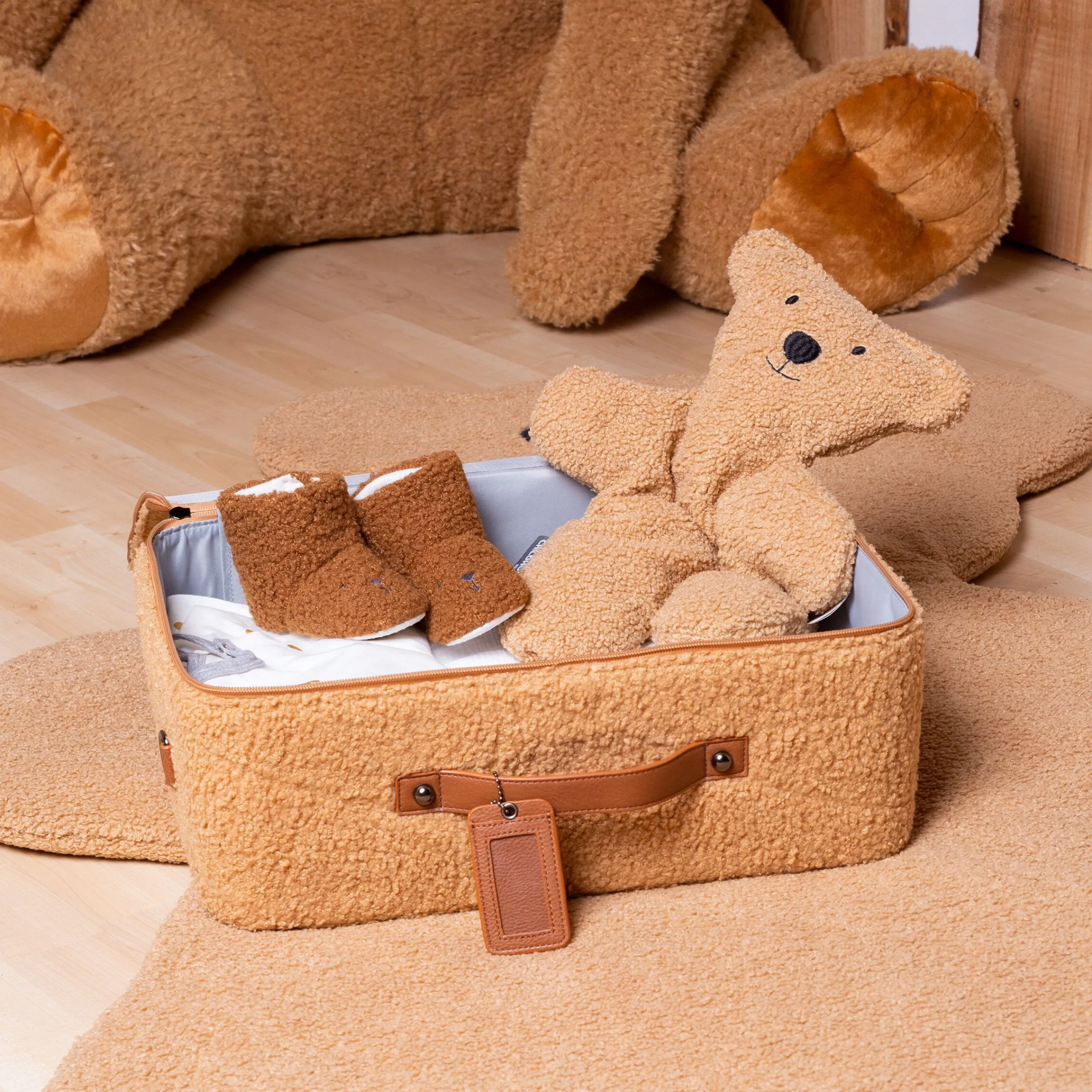 Childhome Kids Bags|Kids Bags-Mini Traveller Valise Enfant - Teddy Brun