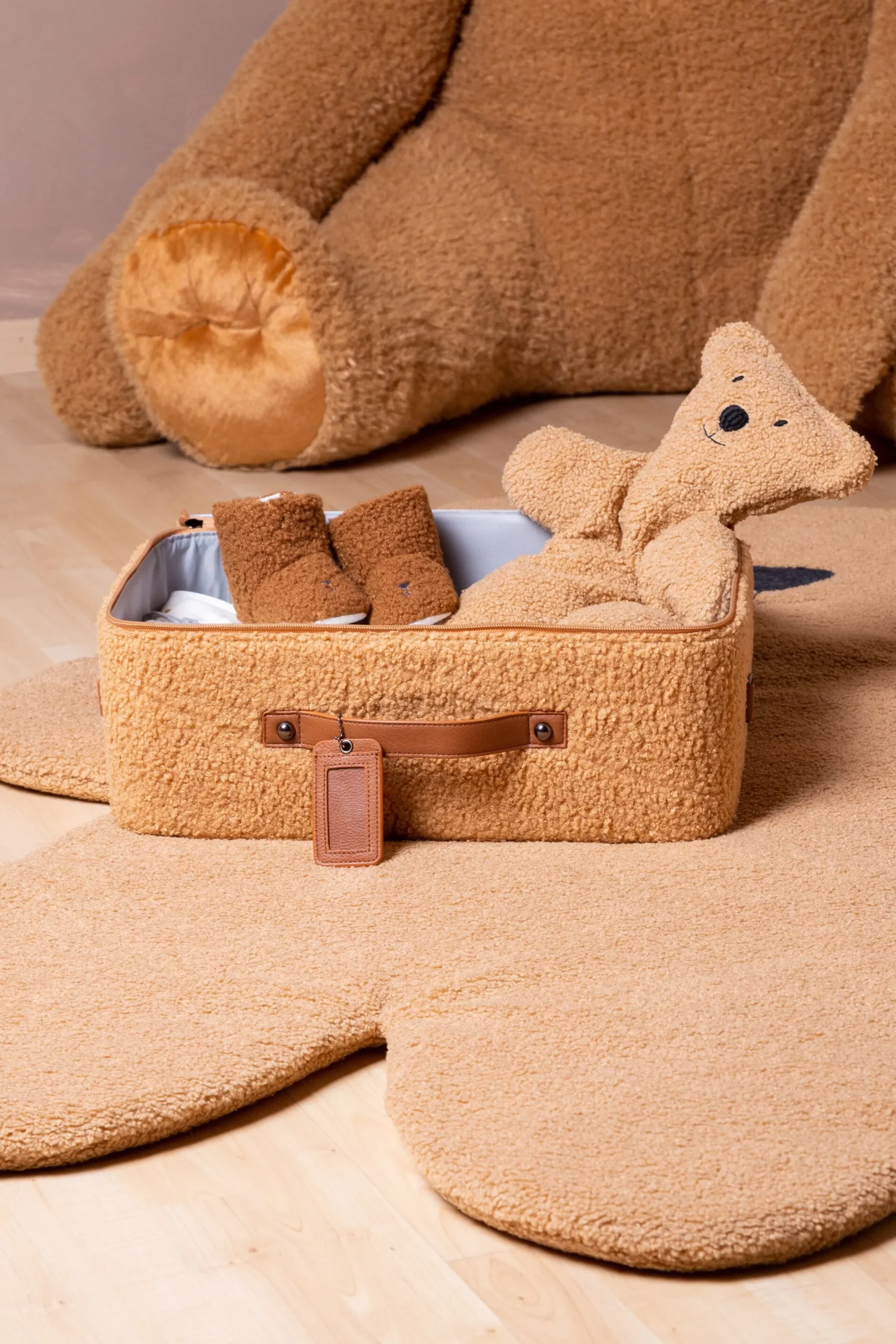 Childhome Kids Bags|Kids Bags-Mini Traveller Valise Enfant - Teddy Brun