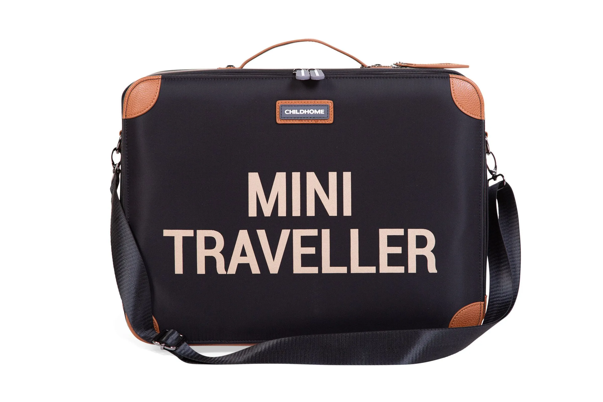 Childhome Kids Bags|Kids Bags-Mini Traveller Valise Enfant - Noir Or