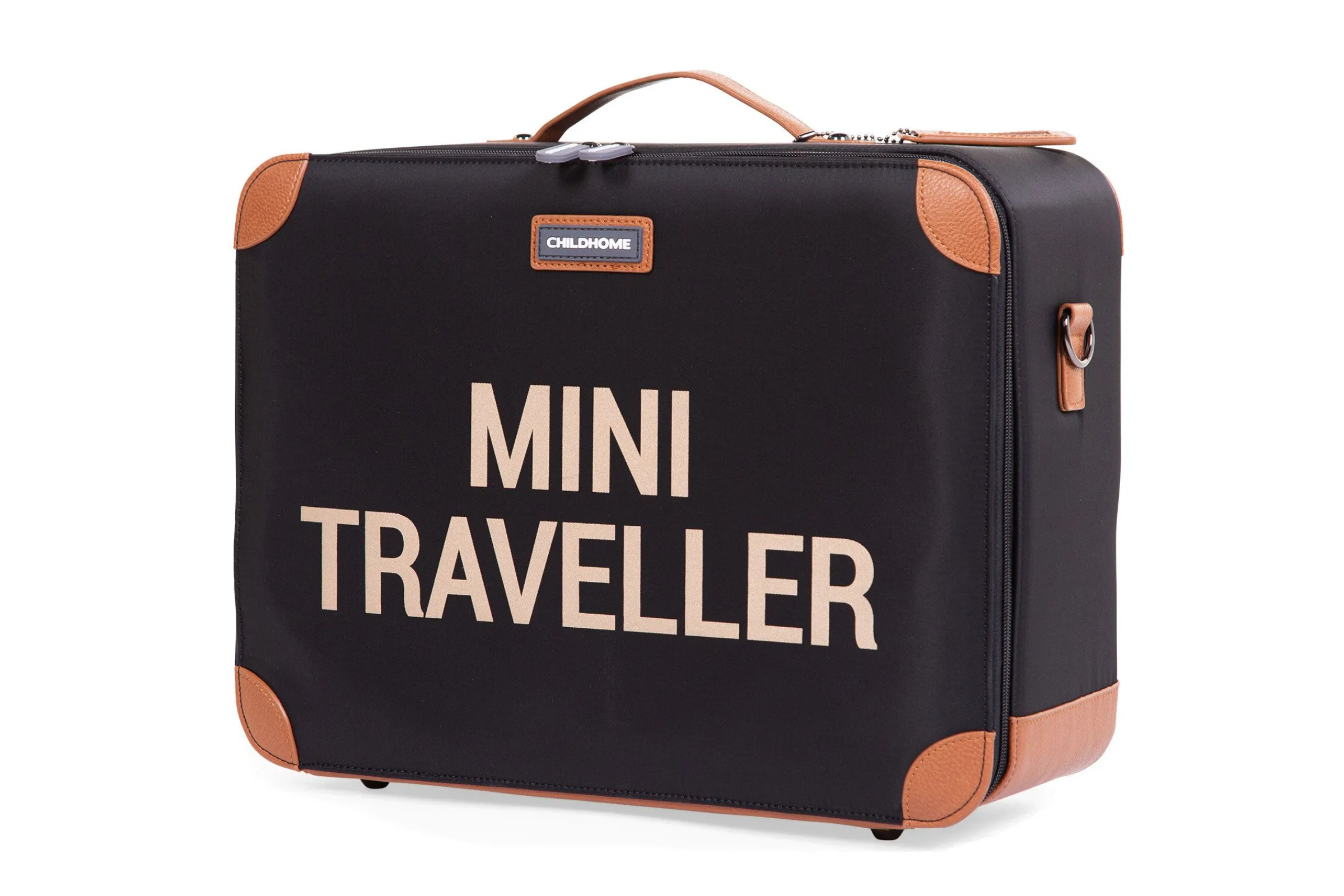 Childhome Kids Bags|Kids Bags-Mini Traveller Valise Enfant - Noir Or