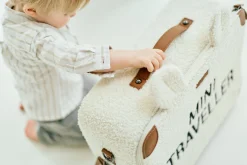 Childhome Kids Bags-Mini Traveller Valise Enfant - Teddy Ecru