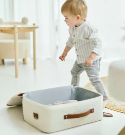 Childhome Kids Bags-Mini Traveller Valise Enfant - Teddy Ecru