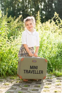 Childhome Kids Bags|Kids Bags-Mini Traveller Valise Enfant - Toile - Kaki