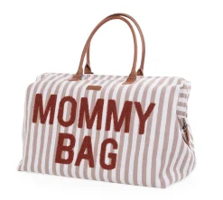 Childhome Mommy Bag ®-Mommy Bag ® Sac à Langer - Rayures - Nude/Terracotta
