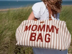 Childhome Mommy Bag ®-Mommy Bag ® Sac à Langer - Rayures - Nude/Terracotta