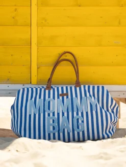 Childhome Mommy Bag ®|Mommy Bag ®-Mommy Bag ® Sac à Langer - Rayures - Bleu Electrique /Bleu