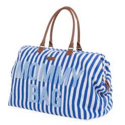 Childhome Mommy Bag ®|Mommy Bag ®-Mommy Bag ® Sac à Langer - Rayures - Bleu Electrique /Bleu