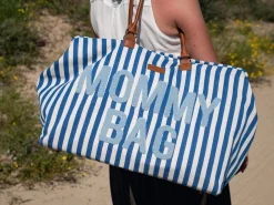 Childhome Mommy Bag ®|Mommy Bag ®-Mommy Bag ® Sac à Langer - Rayures - Bleu Electrique /Bleu