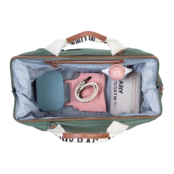 Childhome Signature Collection|Mommy Bag ®-Mommy Bag ® Sac A Langer - Signature - Toile - Vert