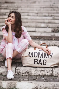 Childhome Mommy Bag ®|Mommy Bag ®-Mommy Bag ® Sac A Langer - Ecru Noir