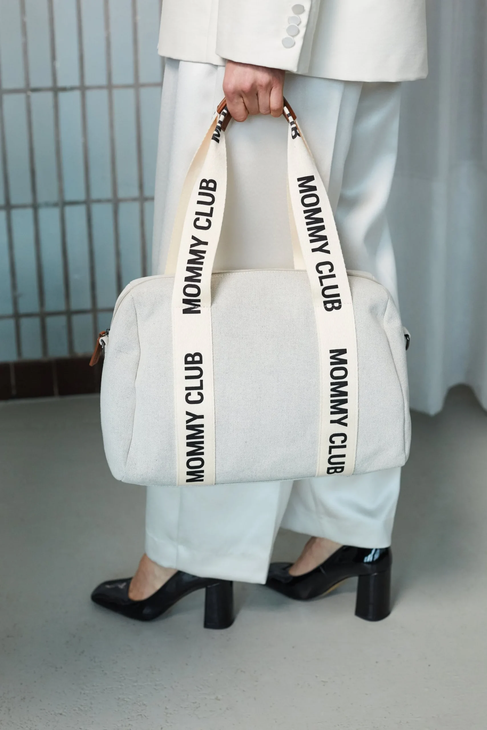 Childhome Signature Collection|Mommy Club-Mommy Club Sac à Langer - Signature - Canvas - Off White