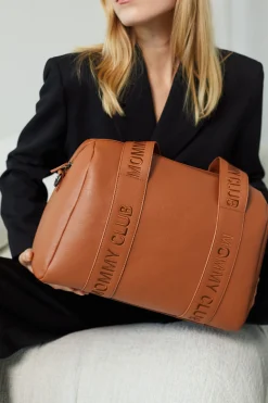 Childhome Signature Collection|Mommy Club-Mommy Club Sac à Langer - Signature - Cuir Vegan - Brun
