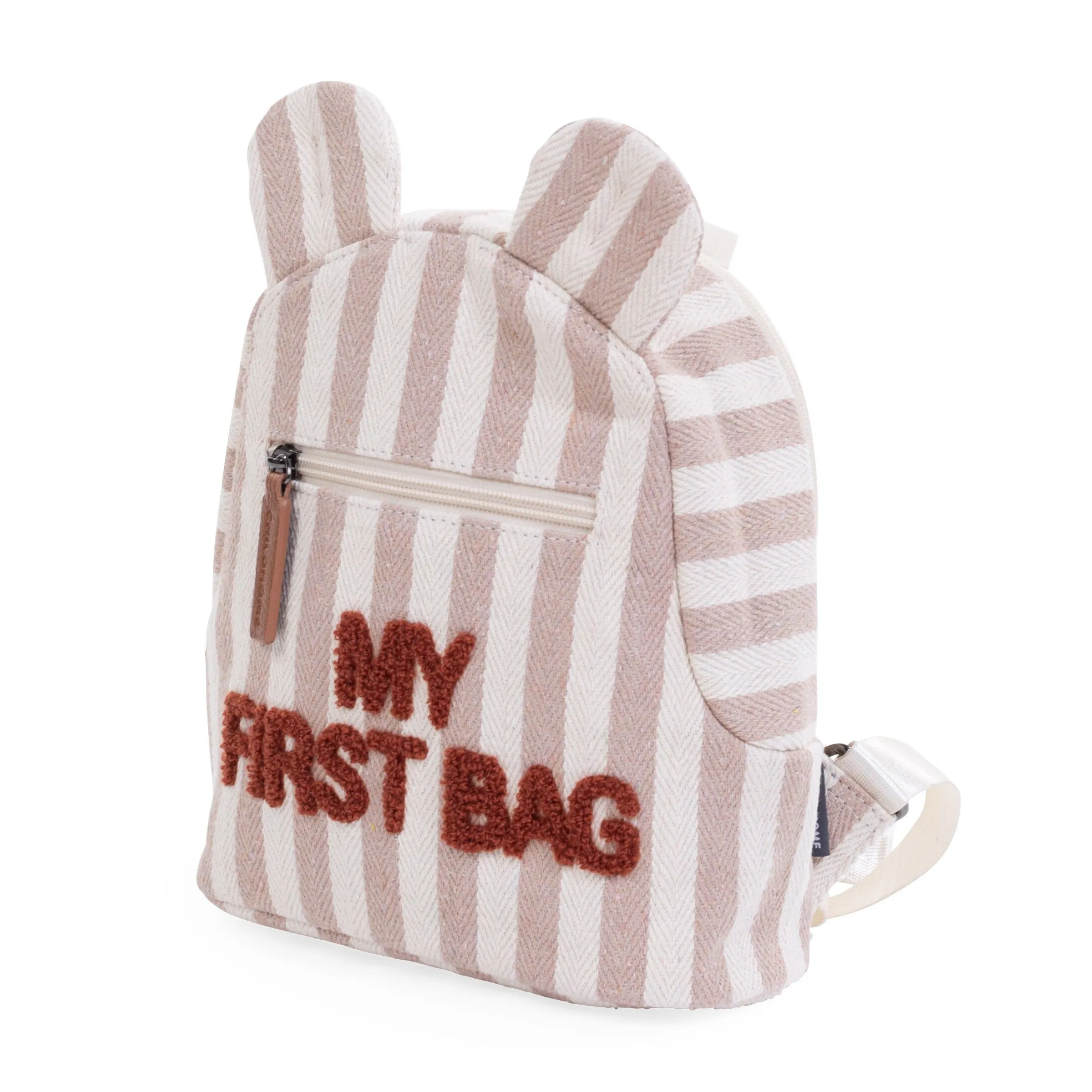 Childhome Kids Bags|Kids Bags-My First Bag Sac a dos Enfant - Rayures - Nude/Terracotta