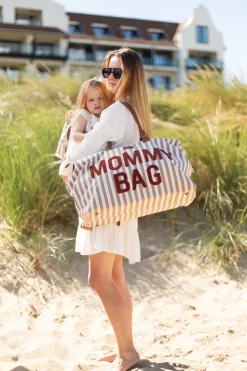 Childhome Kids Bags|Kids Bags-My First Bag Sac a dos Enfant - Rayures - Nude/Terracotta