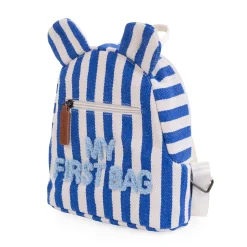 Childhome Kids Bags|Kids Bags-My First Bag Sac a dos Enfant - Rayures - Bleu Electrique