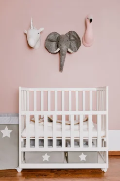 Childhome Paniers De Rangement-Panier De Rangement - 32x32x60 Cm - Toile - Gris Rayures