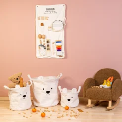 Childhome Paniers De Rangement-Panier De Rangement - 25x20x20 Cm - Teddy - Ecru