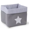 Childhome Paniers De Rangement-Panier De Rangement - 32x32x29 Cm - Toile - Gris Rayures
