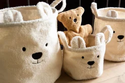 Childhome Paniers De Rangement-Panier De Rangement - 40x40x40 Cm - Teddy - Ecru