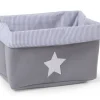 Childhome Paniers De Rangement-Panier De Rangement - 32x20x20 Cm - Toile - Gris Rayures