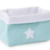Childhome Paniers De Rangement-Panier De Rangement - 32x20x20 Cm - Toile - Mint Blanc