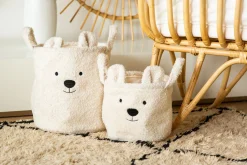 Childhome Paniers De Rangement-Panier De Rangement - 30x30x30 Cm - Teddy - Ecru