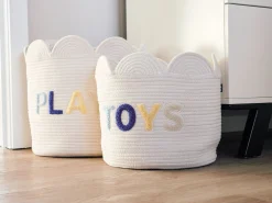 Childhome Paniers De Rangement-Panier fleur - 30x30x30cm - Corde De Coton - Ecru