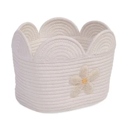 Childhome Paniers De Rangement-Panier fleur - 30x20x15CM - Corde De Coton - Ecru