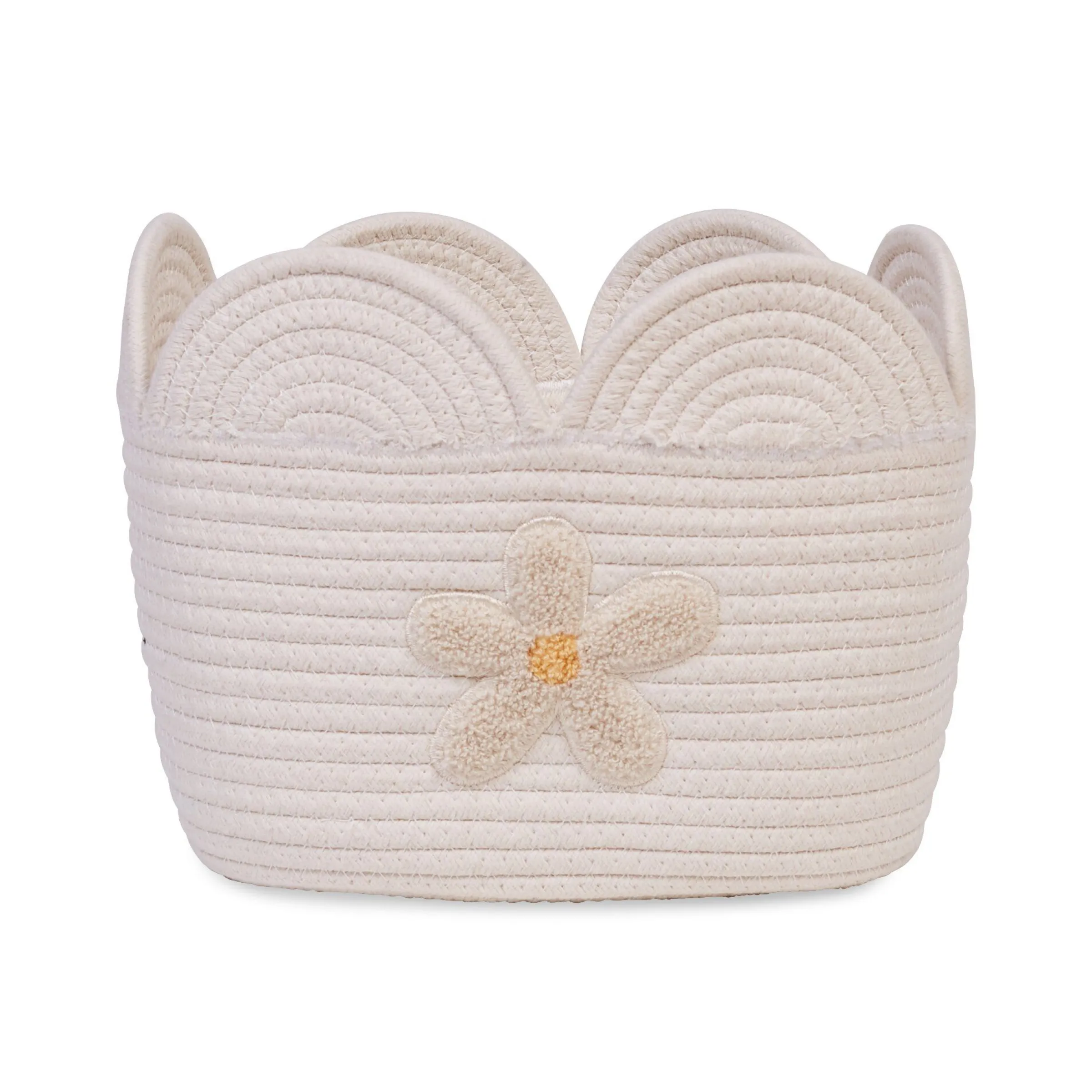 Childhome Paniers De Rangement-Panier fleur - 30x20x15CM - Corde De Coton - Ecru