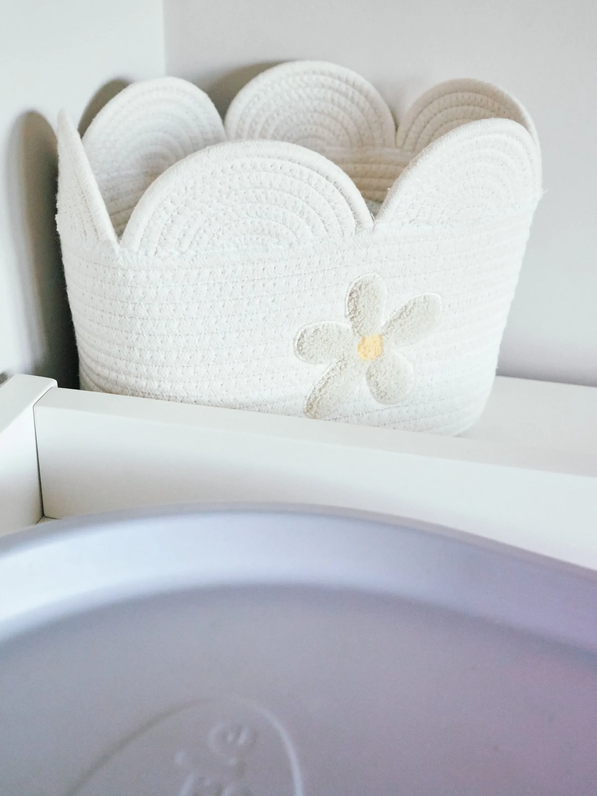 Childhome Paniers De Rangement-Panier fleur - 30x20x15CM - Corde De Coton - Ecru