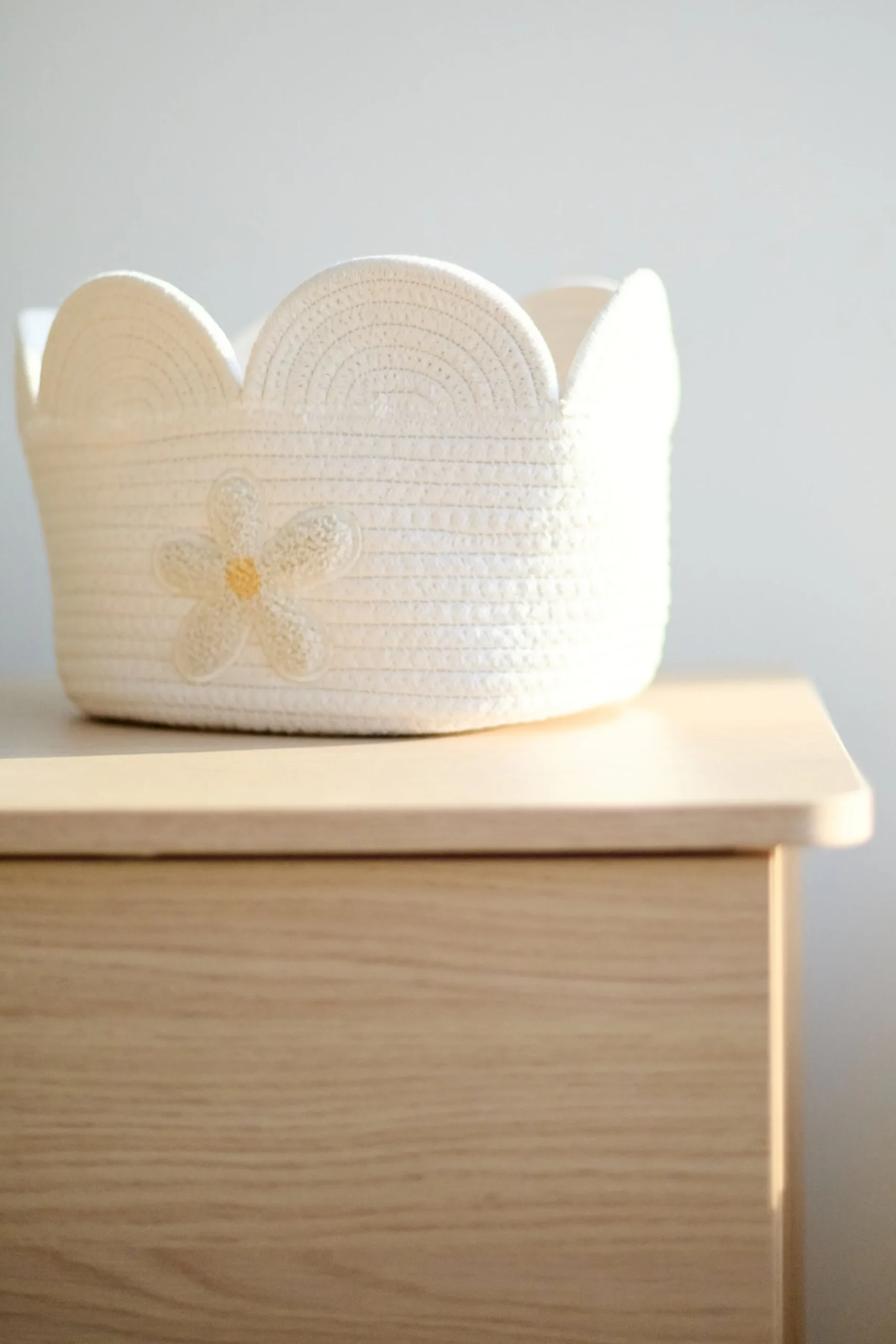 Childhome Paniers De Rangement-Panier fleur - 30x20x15CM - Corde De Coton - Ecru