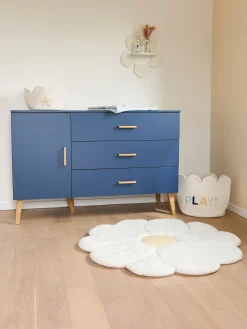 Childhome Paniers De Rangement-Panier fleur - 35x35x35cm- Corde De Coton - Ecru