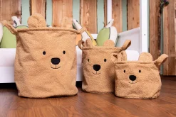 Childhome Paniers De Rangement-Paniers Teddy - Set De 3 - Beige