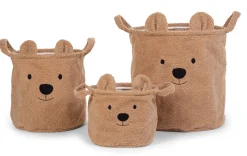 Childhome Paniers De Rangement-Paniers Teddy - Set De 3 - Beige