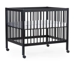 Childhome Parcs-Parc 97 + Roues - 95x75 Cm - Bois - Noir
