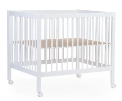 Childhome Parcs-Parc 97 + Roues - 95x75 Cm - Bois - Blanc