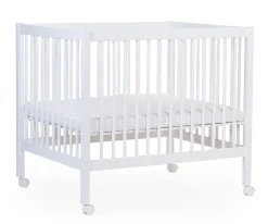 Childhome Parcs-Parc 97 + Roues - 95x75 Cm - Bois - Blanc
