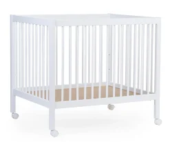 Childhome Parcs-Parc 97 + Roues - 95x75 Cm - Bois - Blanc