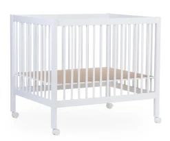 Childhome Parcs-Parc 97 + Roues - 95x75 Cm - Bois - Blanc