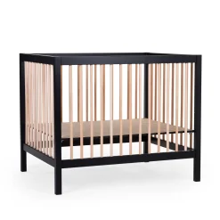Childhome Parcs-Parc 97 + Roues - 95x75 Cm - Bois - Noir / Naturel