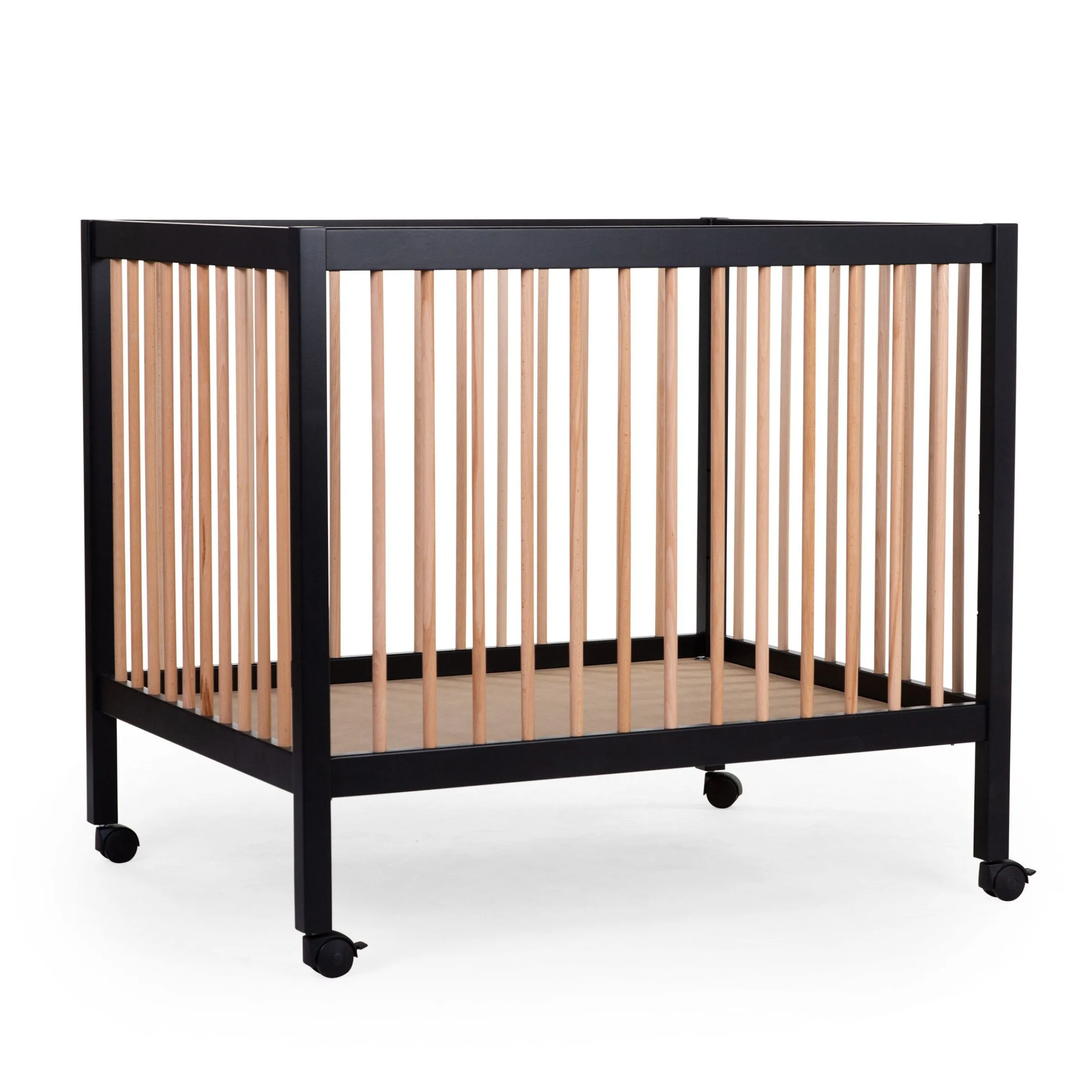 Childhome Parcs-Parc 97 + Roues - 95x75 Cm - Bois - Noir / Naturel