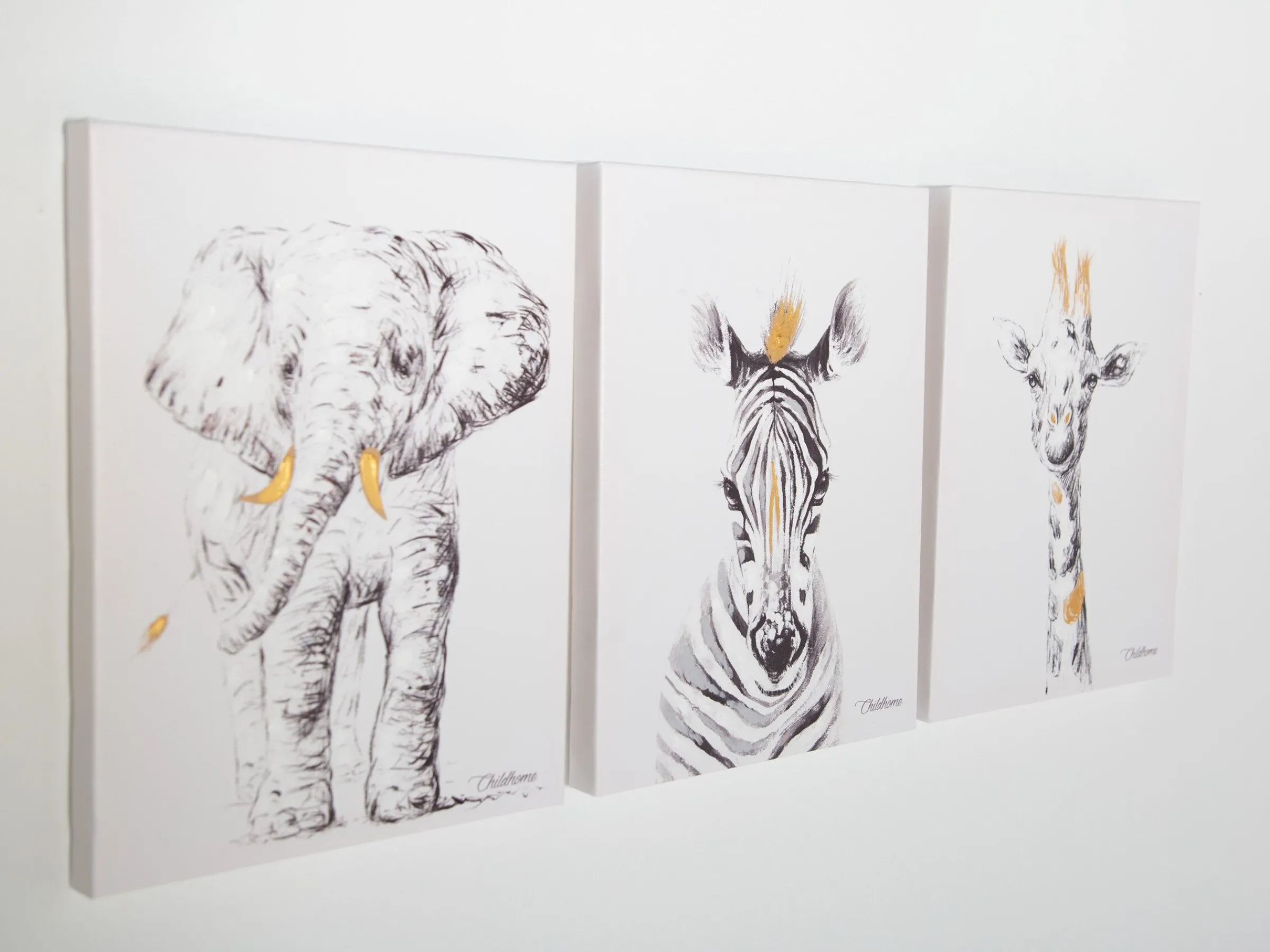 Childhome Peintures-Peinture - Eléphant + Or - 30x40 Cm