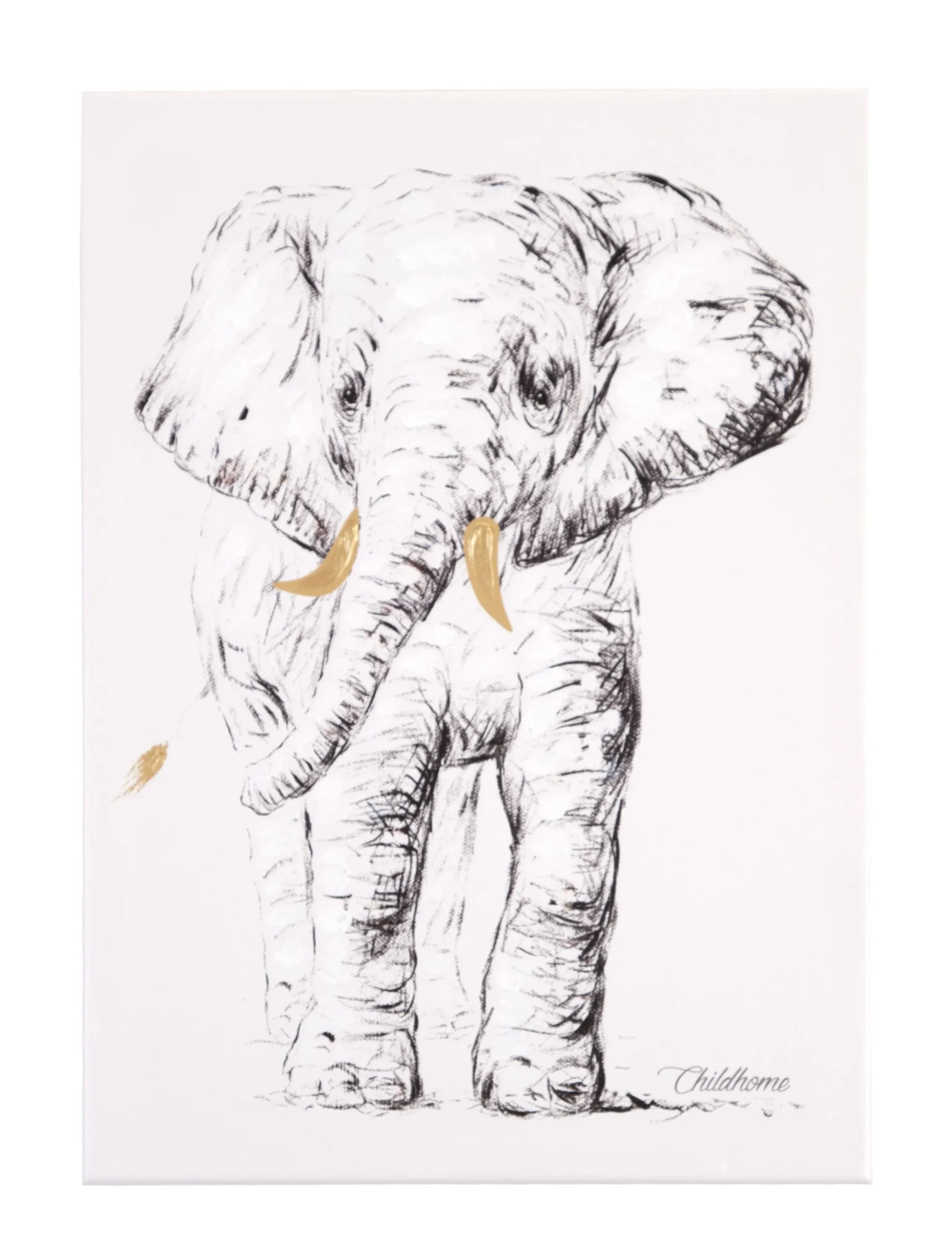 Childhome Peintures-Peinture - Eléphant + Or - 30x40 Cm